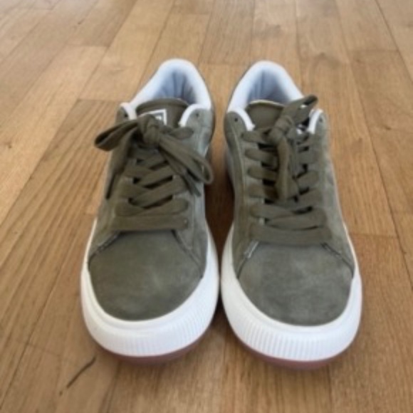 Puma Green Platform Suede Sneakers - Picture 5 of 7